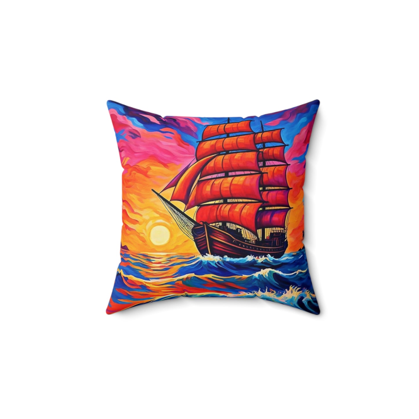 Sunset Sail Square Pillow