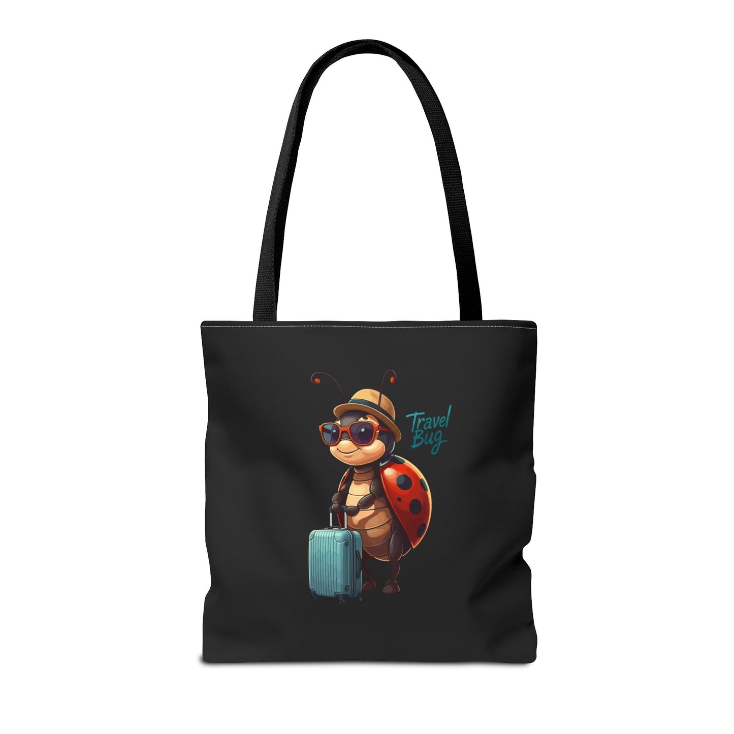 Travel Bug Tote Bag | Cute Ladybug with Suitcase Art Tote – Whimsical Travel Accessory, Aesthetic Canvas Bag | Gift for Travelers