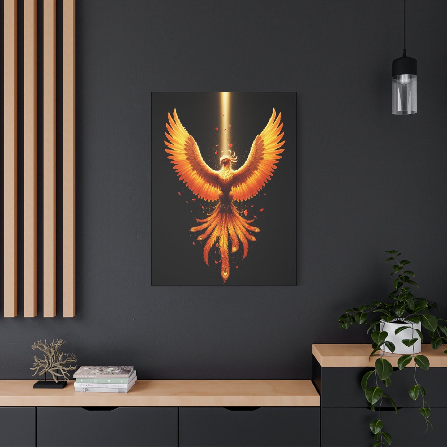 Phoenix Canvas Firebird Art Fire Bird Decor Modern Home Decor Legendary Bird Art