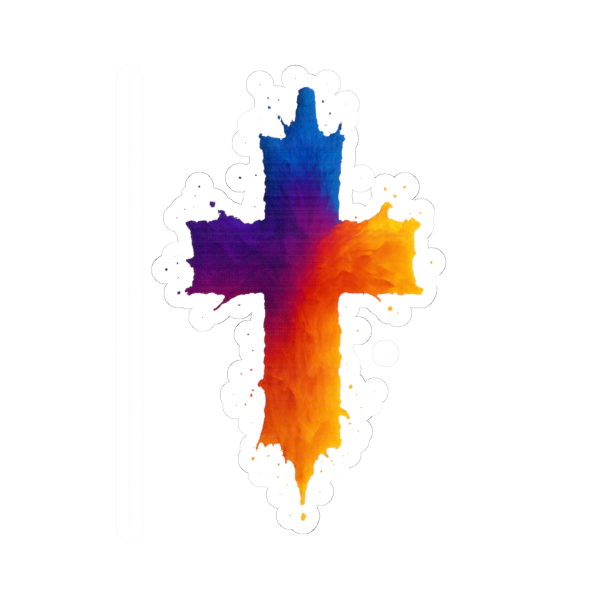 Watercolor Cross Sticker Christian Laptop Sticker Faith-Based Waterproof Decal Religious Art Gift Bible Journal Sticker