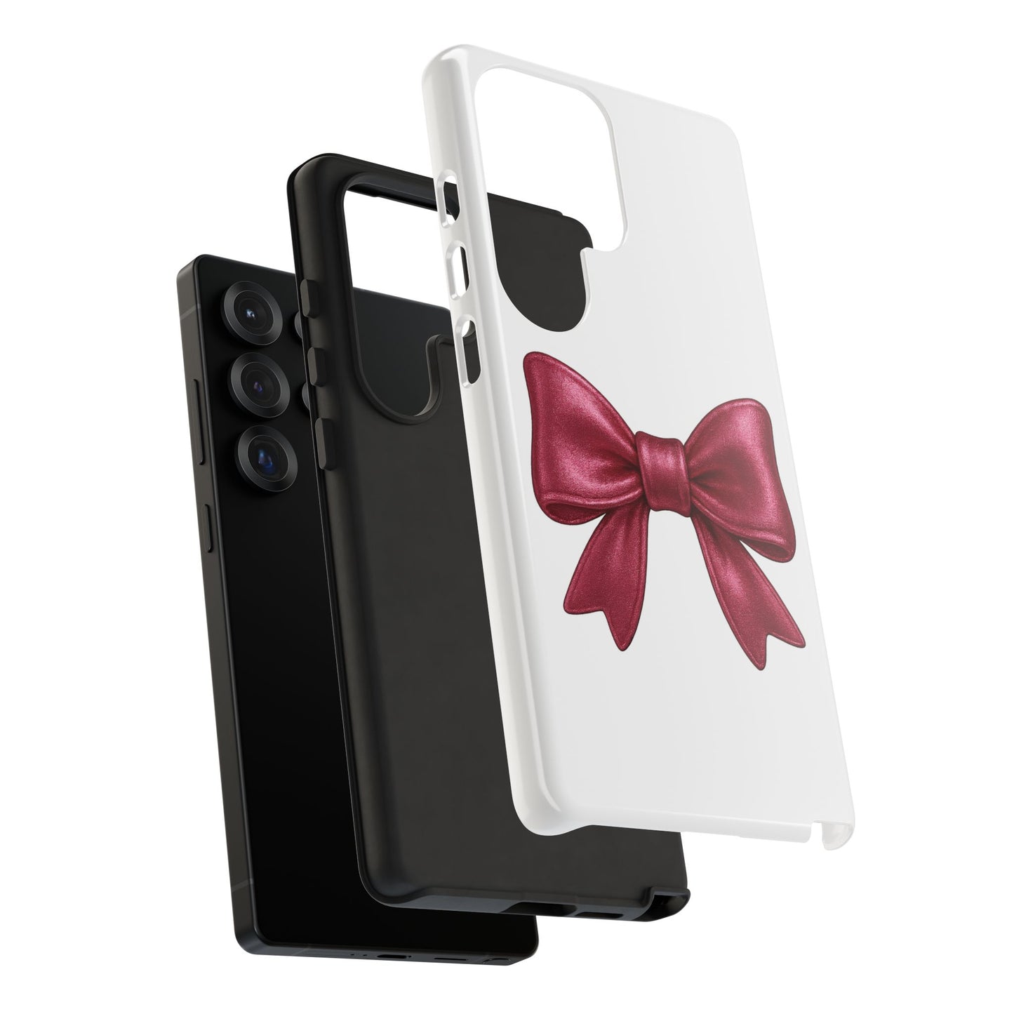 Pink Bow Samsung Case – Cute Girly Phone Cover – Glossy Ribbon Case for Samsung Galaxy – Aesthetic Phone Accessory – Gift for Her