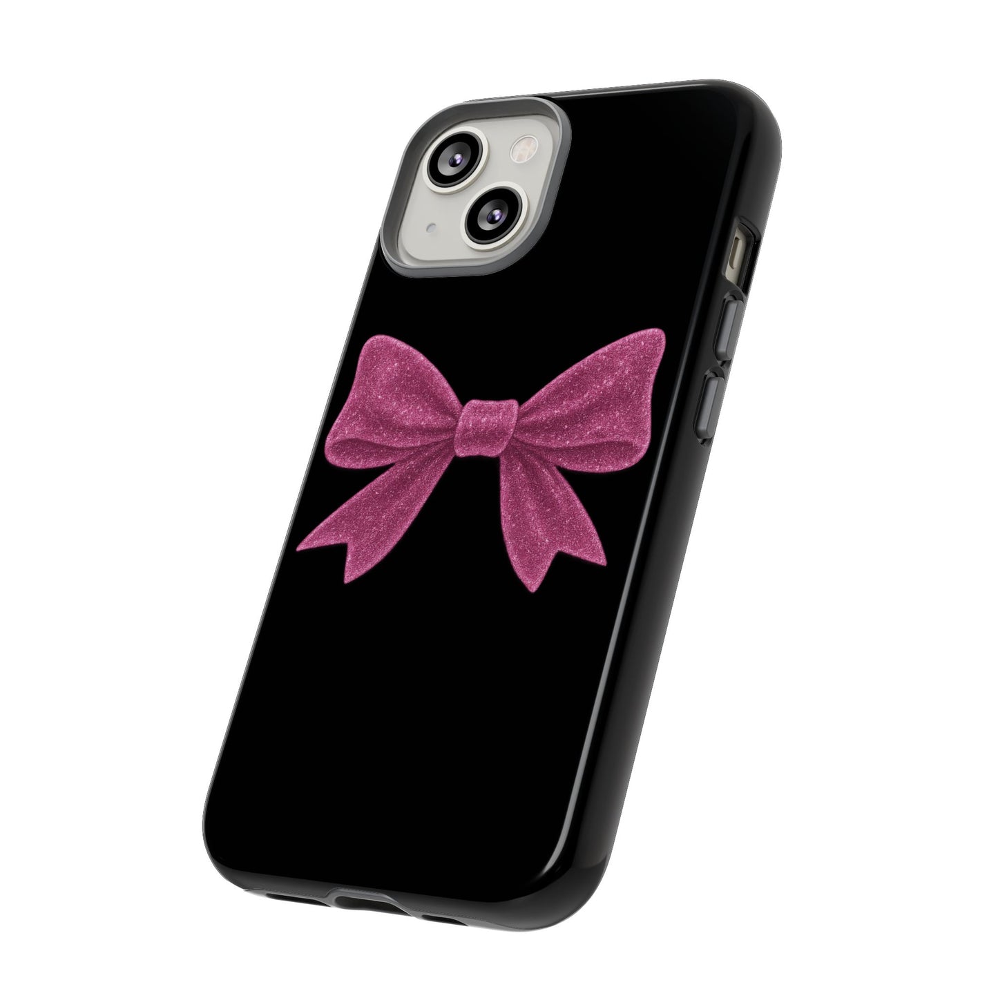 Pink Bow iPhone Case β Coquette Aesthetic Phone Cover β Glitter Soft Girl Tech Accessory β Cute Glossy Pinkcore Case β Gift for Her