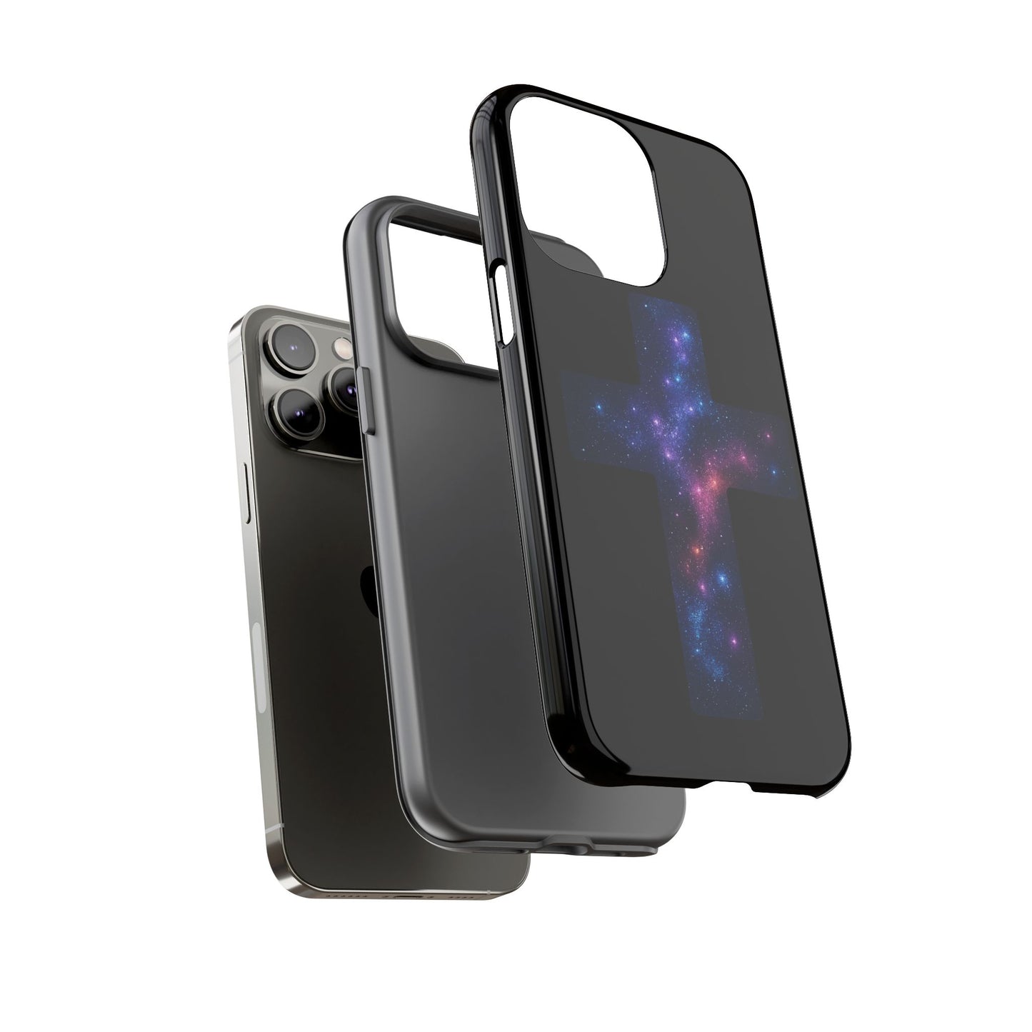 iPhone Case - Galactic Cross design Christian Phone Case Spiritual iPhone Accessory Religious Case Gift for Believers