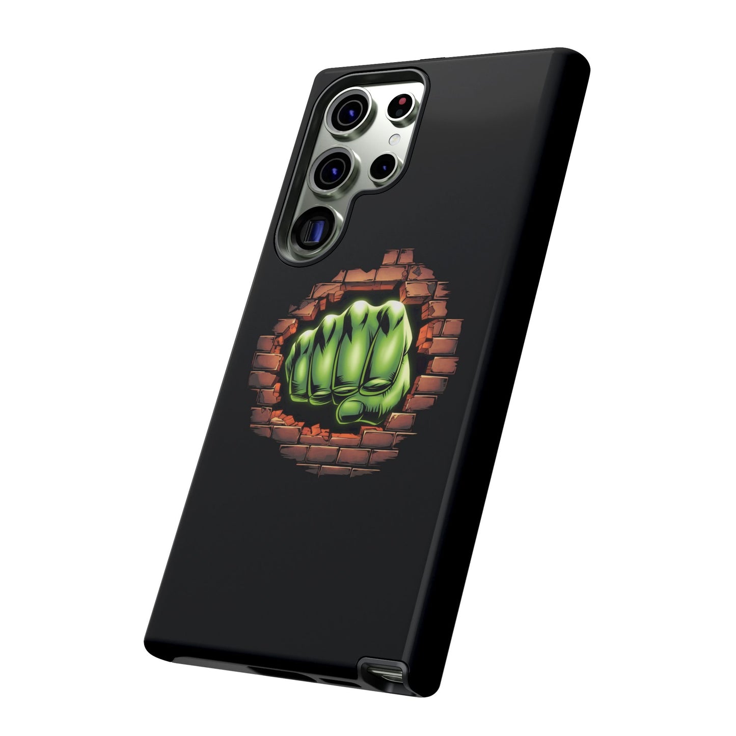 Samsung Phone Case, Green Fist Smashing Wall Design, Comic Book Phone Case, Geeky Case