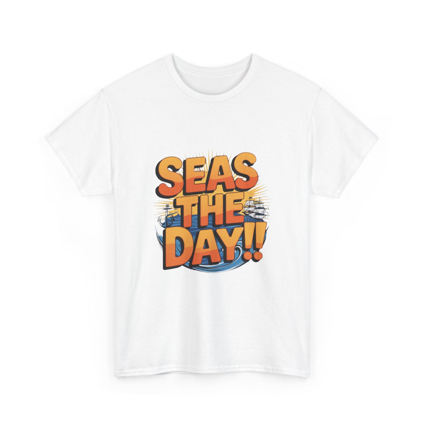 Seas The Day!! Tee • Ocean Pun Graphic Shirt • Comfort Colors Unisex Beachy Vibes • Nautical Aesthetic • Gift for Sea Lovers & Summer Vacays