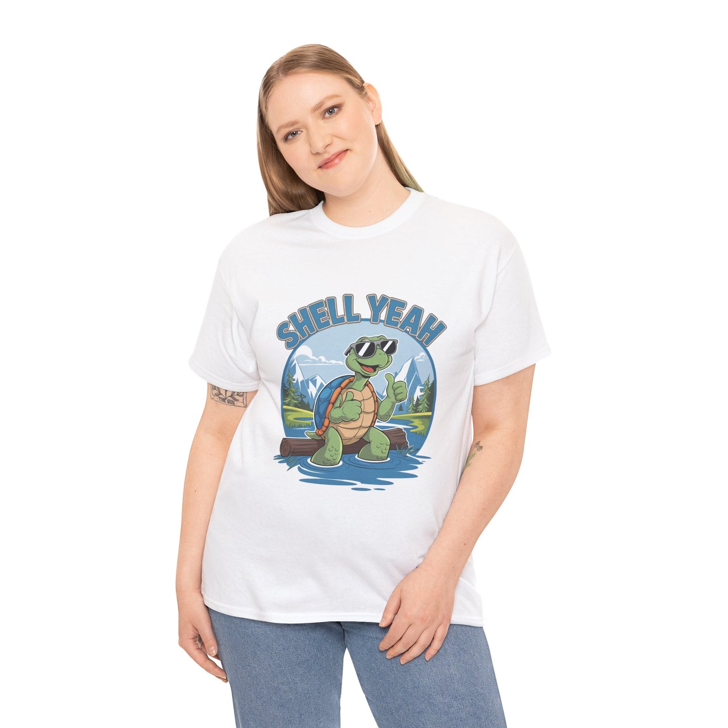 SHELL YEAH Turtle T-Shirt | Funny Cute Turtle Nature Graphic Tee | Handmade Animal Lover Gift | Eco Outdoor Adventure Shirt