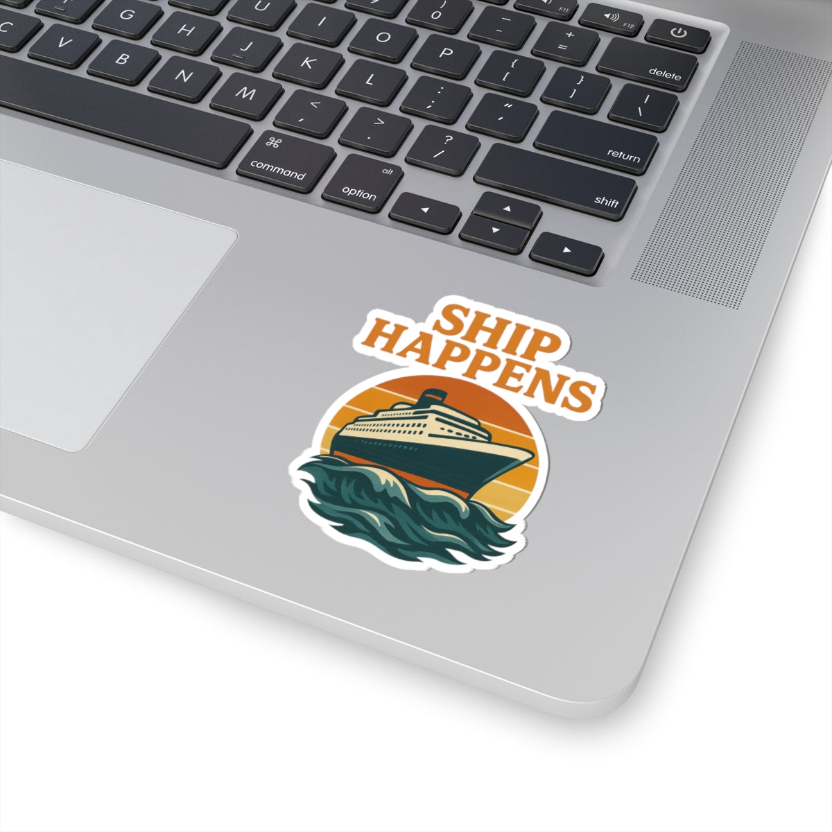 Sticker - Ship Happens Sunset Cruise Ship Design Nautical Decor Travel Decal Cruise Sticker