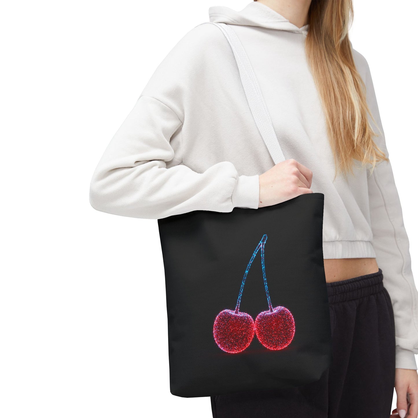 Sparkling Cherry Tote Bag Reusable Bag Shopping Bag Cherry Bag Reusable Tote