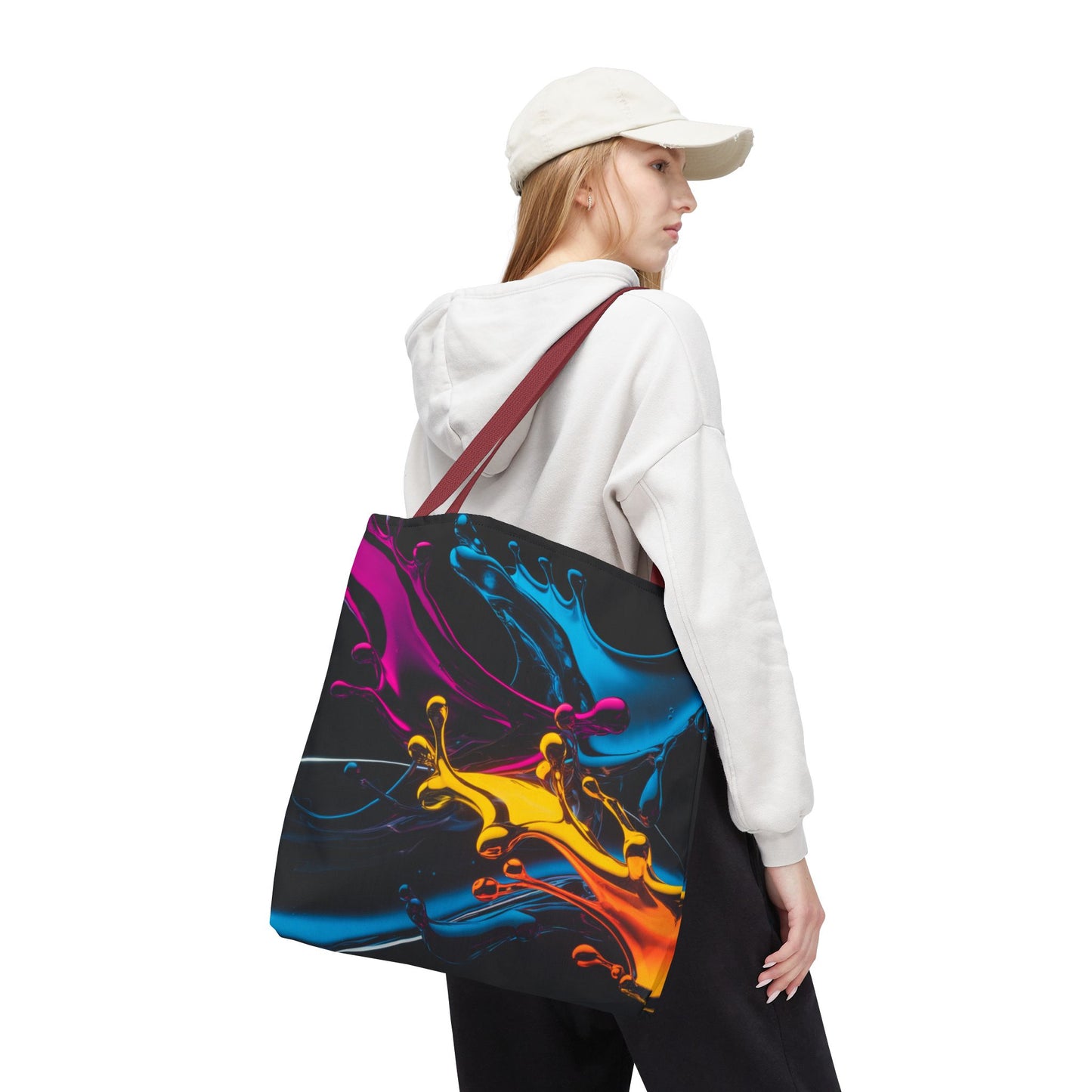 Abstract Neon Splash Tote Bag, Vibrant Colorful Art Bag, Reusable Shopping Bag, Modern Everyday Carryall, Bright Aesthetic Gift For Her