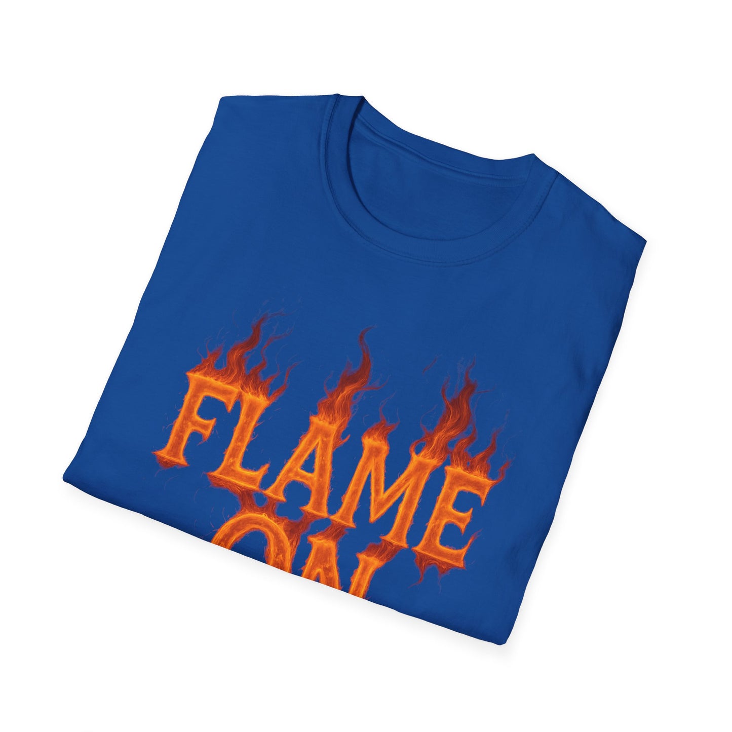 Flame On Fire Typography Shirt - Superhero Fan Gift, Personalized Fiery Slogan Tee, Comic Style Flame Letter T-Shirt, Flame Lover Shirt