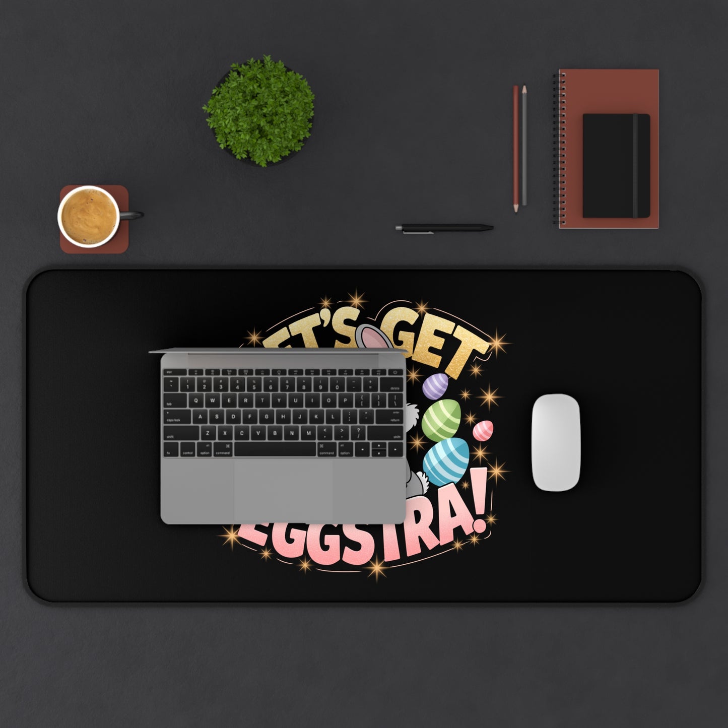 Easter Desk Mat Easter Bunny Let's Get Eggstra Easter Mouse Pad