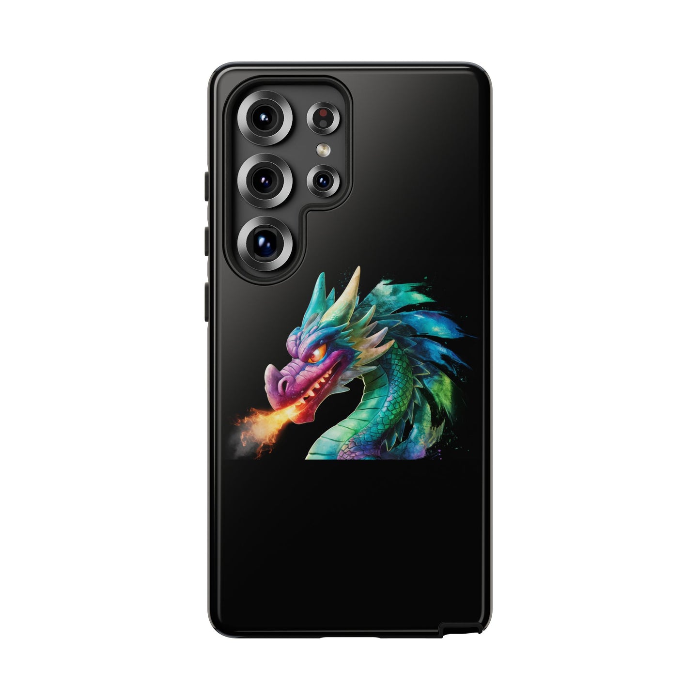 Fire-Breathing Dragon Samsung Case - Tough Fantasy Art Cover - Dark Academia Aesthetic Geek Gift for Galaxy S23/S24/S25/Ultra