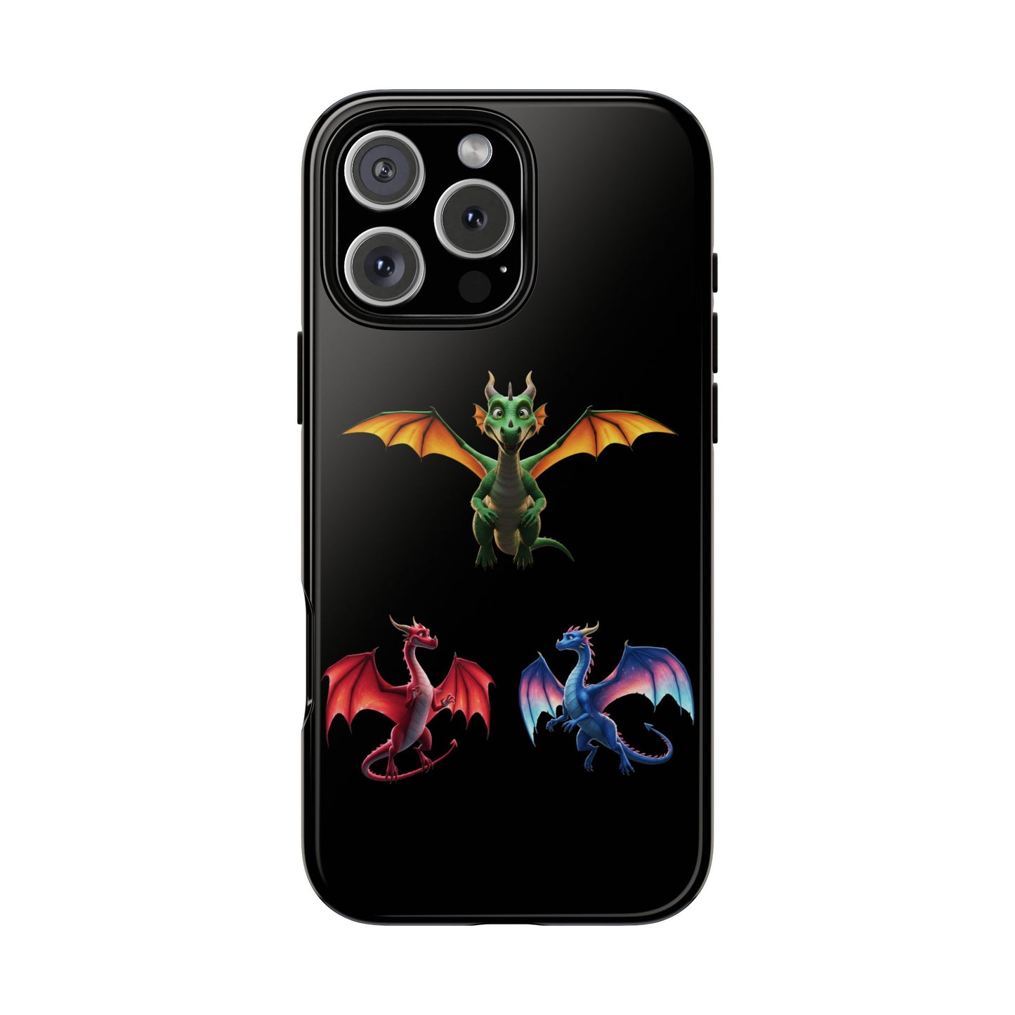 Vibrant Fantasy Dragon iPhone Case - Tough Armor Cover for iPhone 15/14/13 - Colorful Mythical Wings Gift for Dragon Lovers