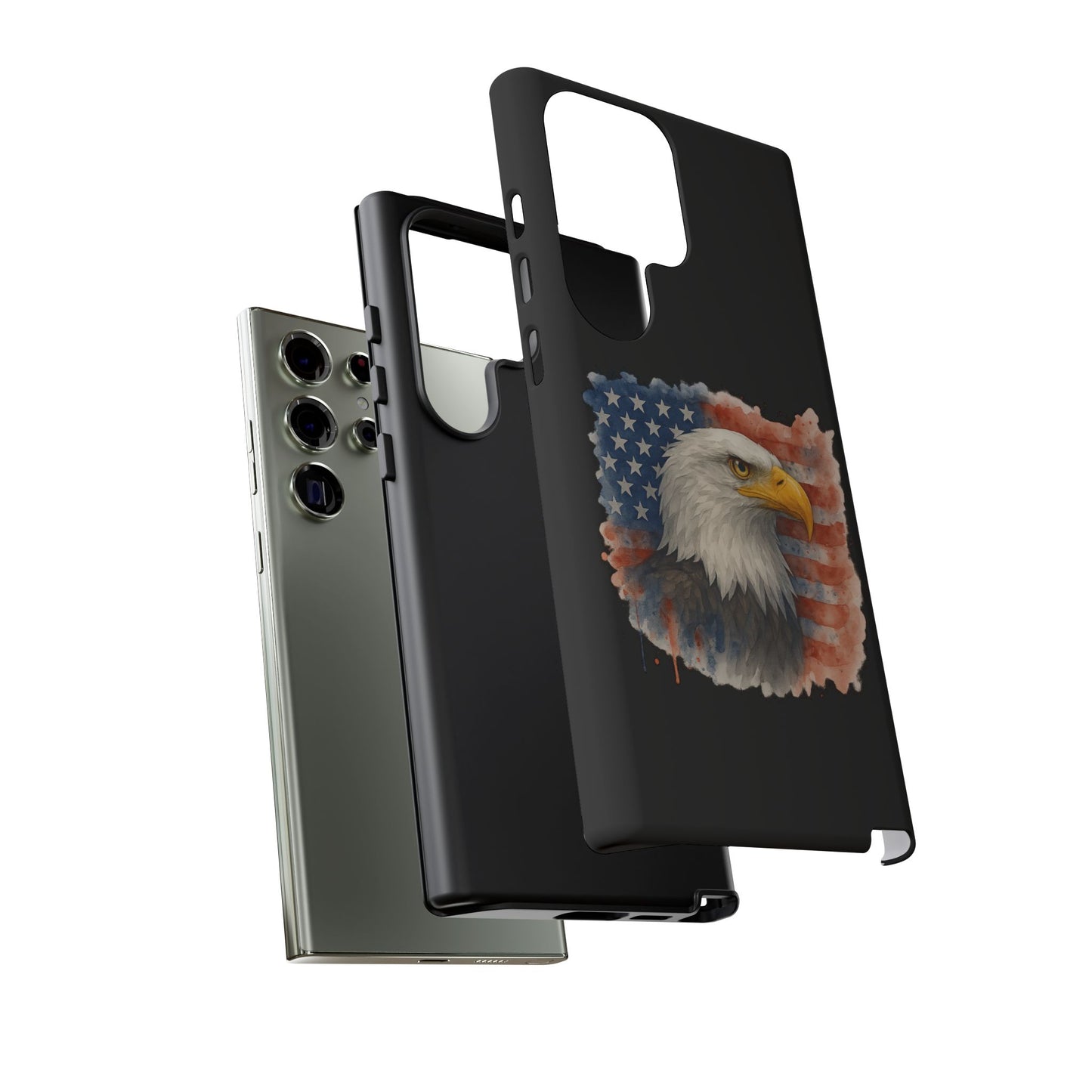 Eagle Flag Phone Case for Samsung Phone - Patriotic Tough Case for Freedom Lovers 4th of July Case Memorial Day Veteran's Day