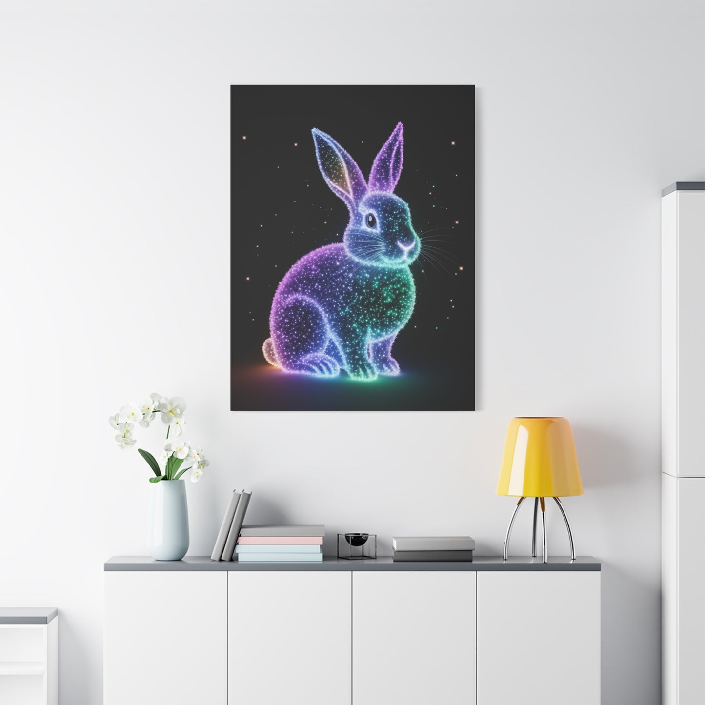 Easter Canvas Bioluminescent Bunny Decor Easter Bunny Art Easter Decor