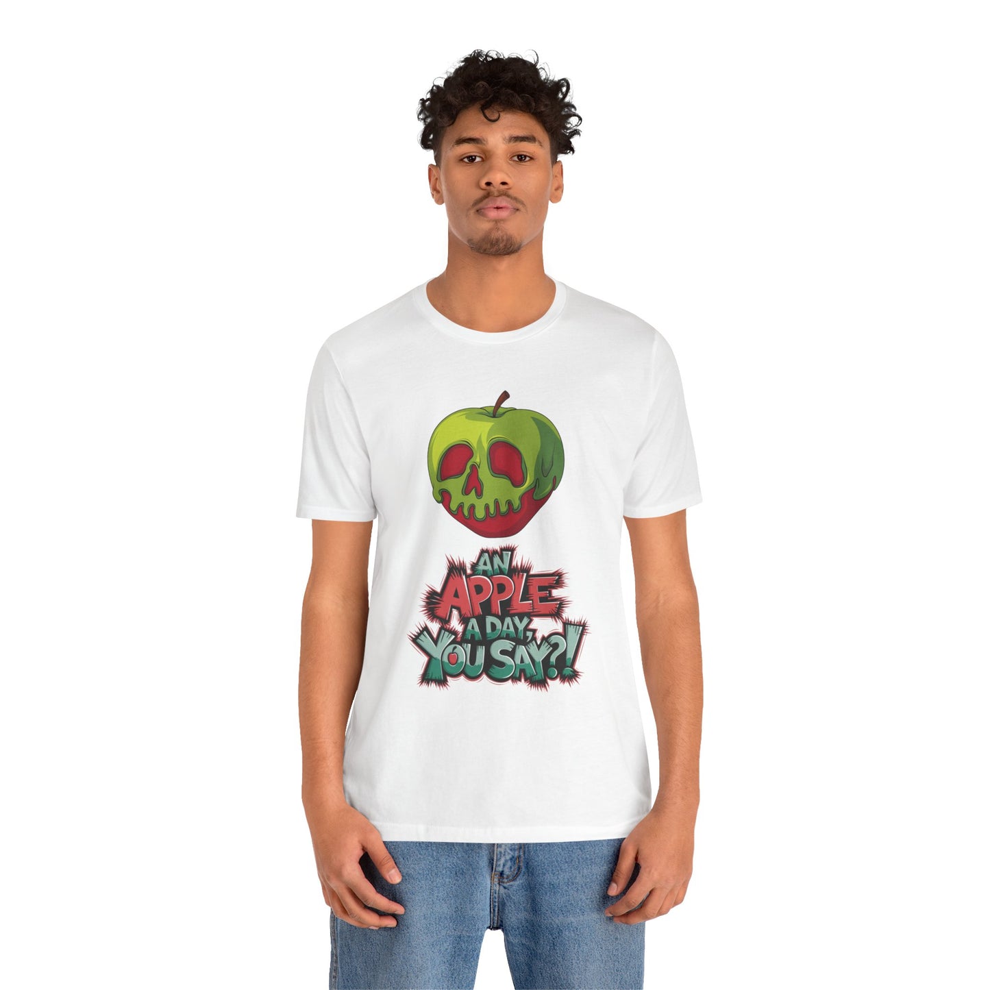 Funny Apple Skull Shirt – An Apple A Day You Say? – Grunge Fruit Tee – Y2K Nostalgia T‑Shirt – Gift for Fruit Lovers