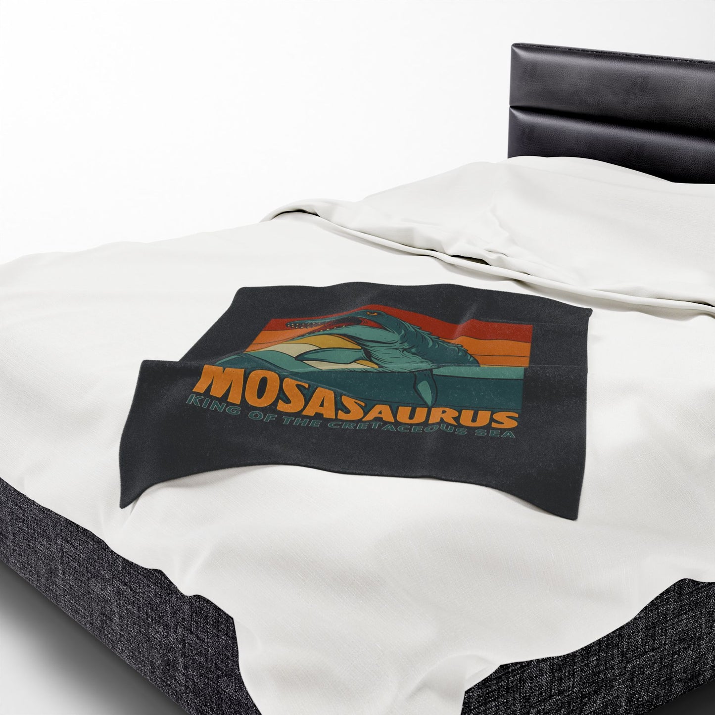 Mosasaurus Dinosaur Blanket - 100% Polyester Fleece Throw, Retro Sea Monster Bedding, Dinosaur Gift for Kids and Adults, Cozy Bed Decor