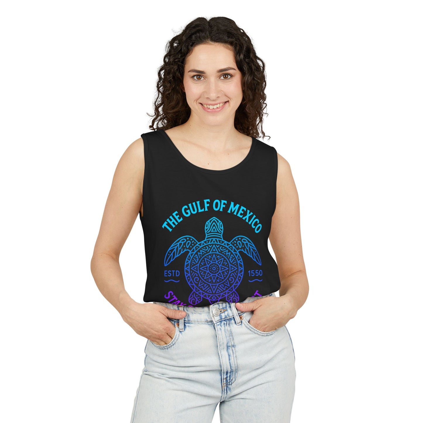 Gulf of Mexico Turtle Tank - Stay Salty and Resist Sea Turtle Shirt, Beach Vacation Top, Ocean Lover Gift, Nautical 2025 Summer Tank