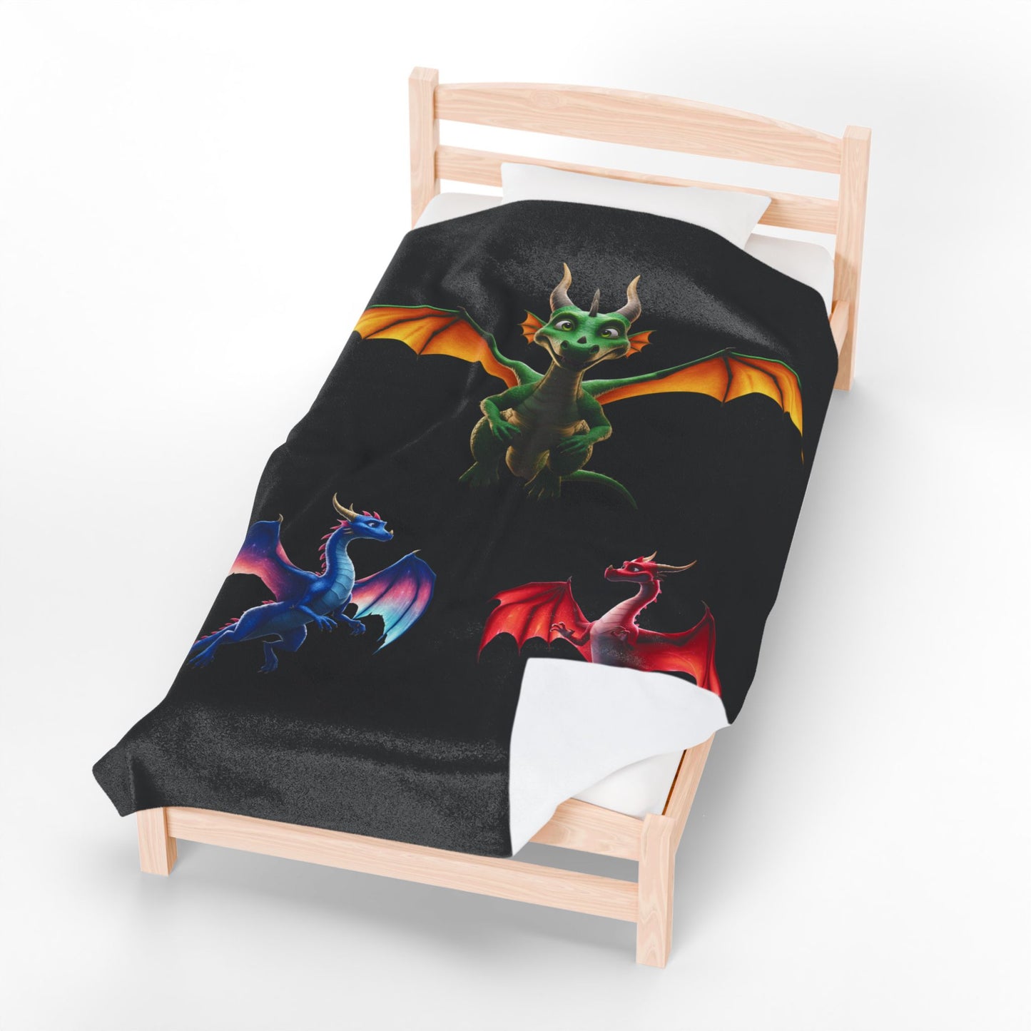 Fantasy Dragon Polyester Blanket | Colorful Dragon Throw for Gamers & DnD Fans | Cozy Mythical Creature Bedding | Dragon Lover Gift