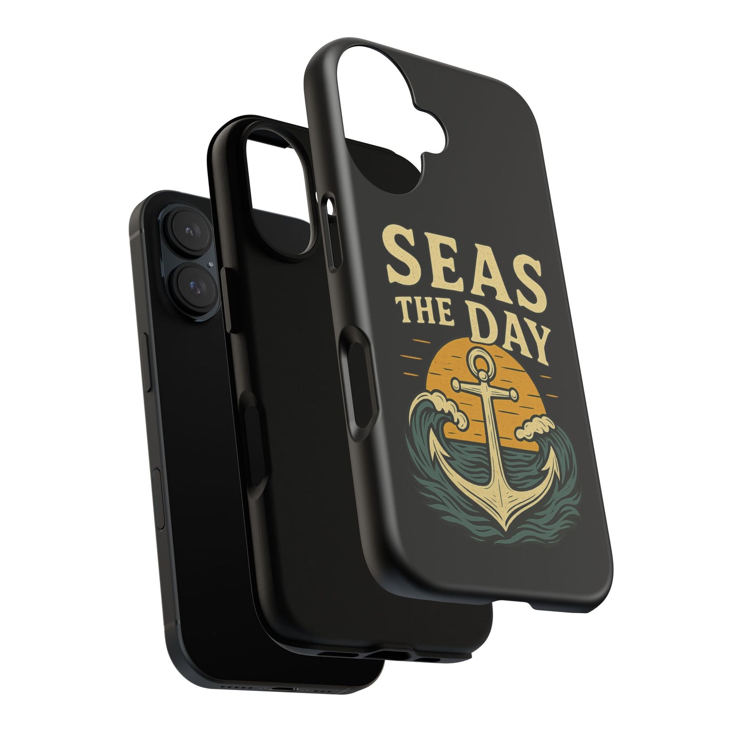 Seas the Day iPhone Case – Nautical Anchor Phone Cover – Ocean Pun Gift – Beach Lover iPhone Accessory – Summer Adventure Phone Case