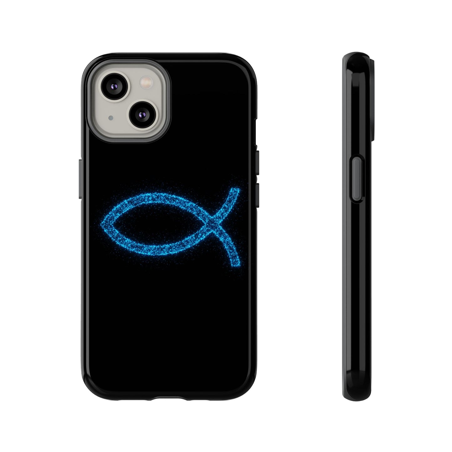 Stylish Tough iPhone Case with Sparkling Fish Design - Durable Phone Protection