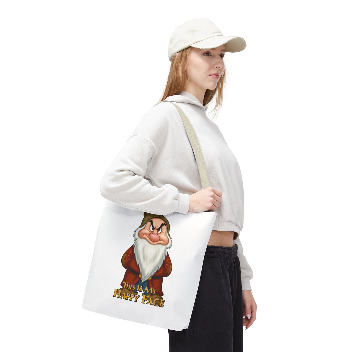 Grumpy Dwarf Tote Bag - "This Is My Happy Face"