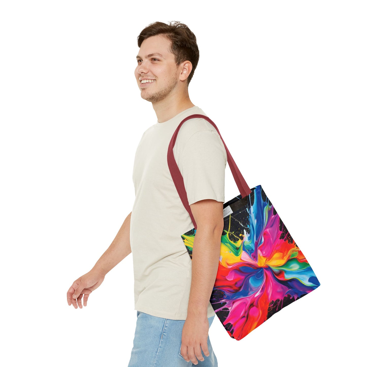 Vibrant Abstract Swirl Tote Bag | Colorful Expressionism Canvas Tote – Bold Art Accessory & Eco-Friendly Gift for Art Lovers