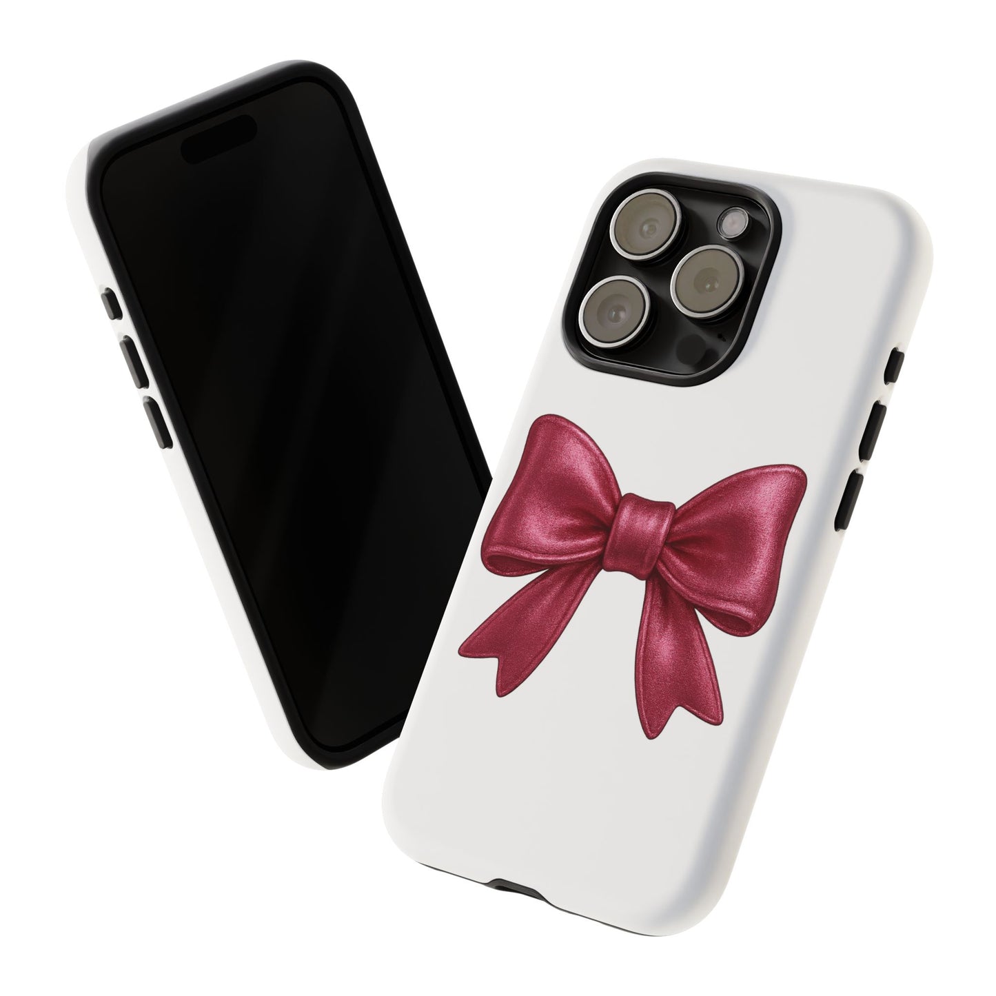 Pink Bow iPhone Case – Cute Girly Phone Cover – Glossy Ribbon Coquette Case – Soft Girl Aesthetic Accessory – Gift for Her iPhone