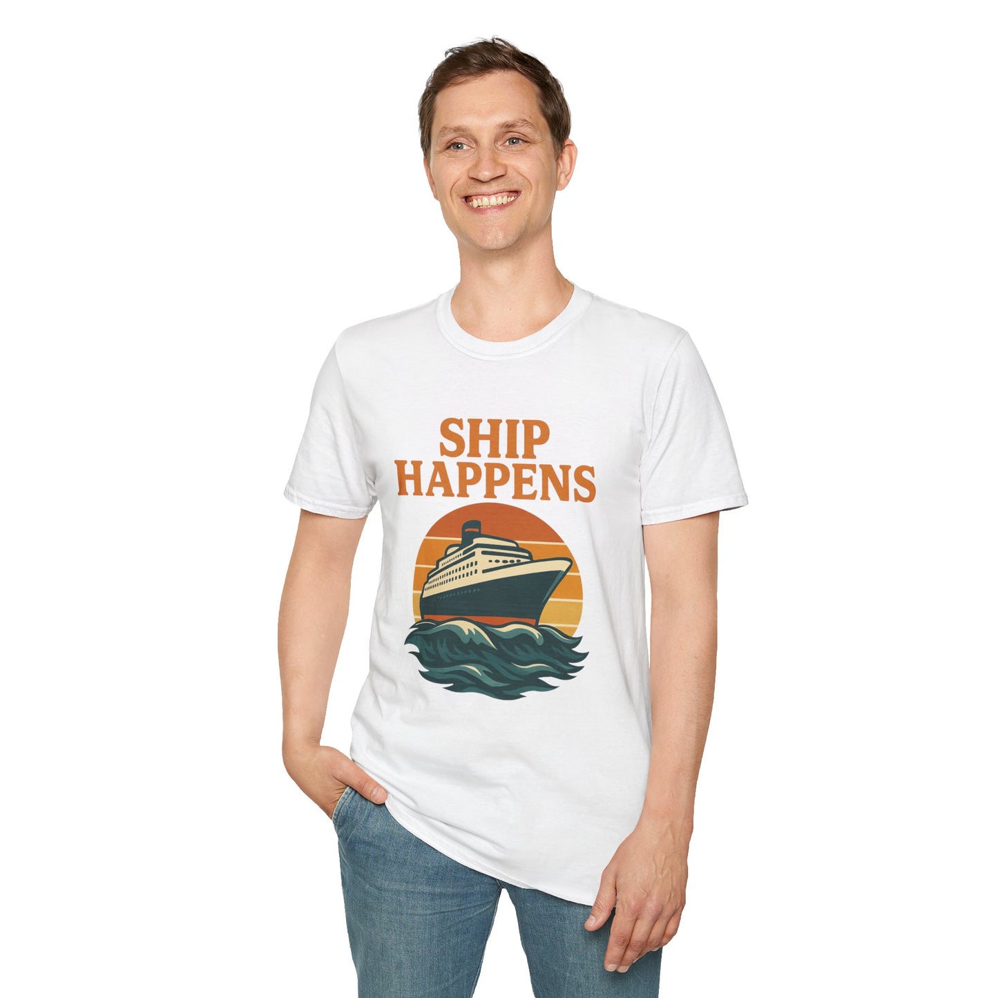 Ship Happens Tee • Funny Nautical Pun Shirt • Comfort Colors Unisex Cruise Vacation Tee • Ocean Humor • Gift for Sailors & Beach Lovers