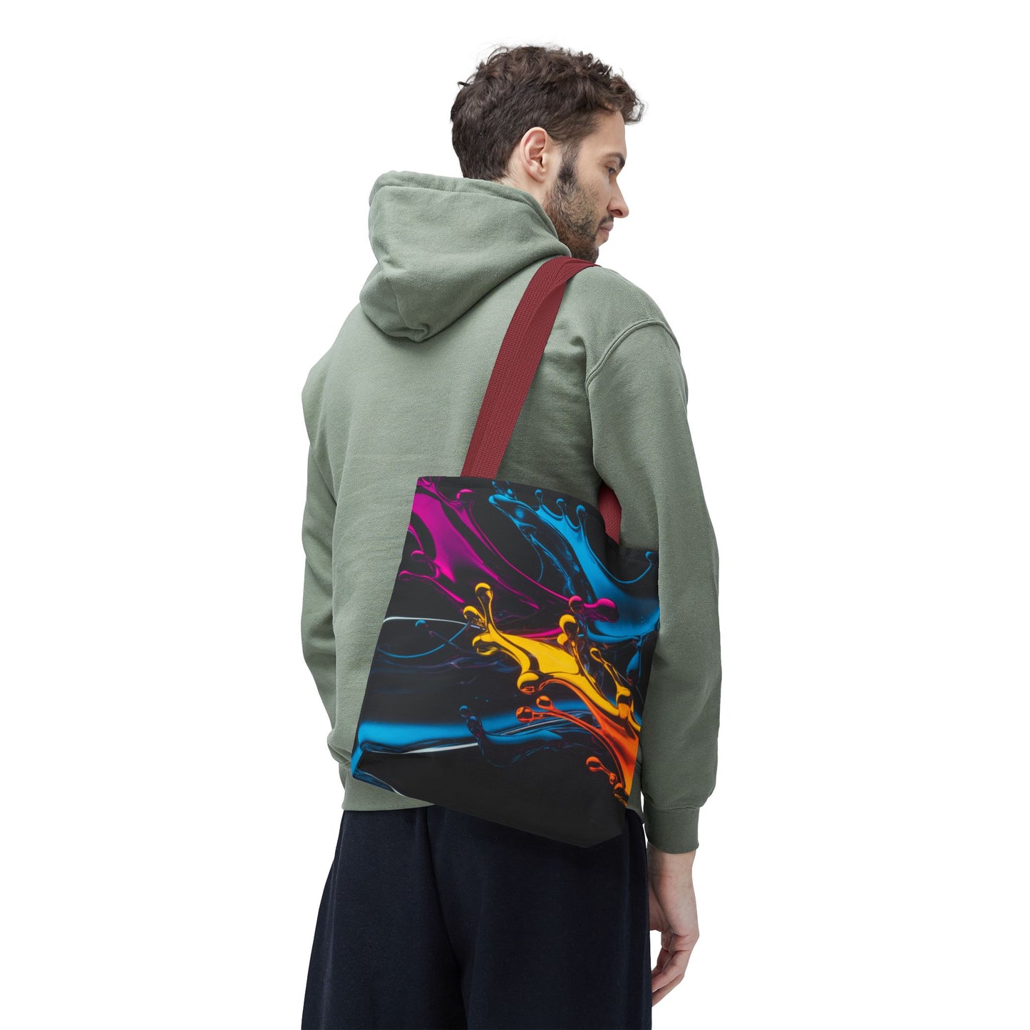Abstract Neon Splash Tote Bag, Vibrant Colorful Art Bag, Reusable Shopping Bag, Modern Everyday Carryall, Bright Aesthetic Gift For Her