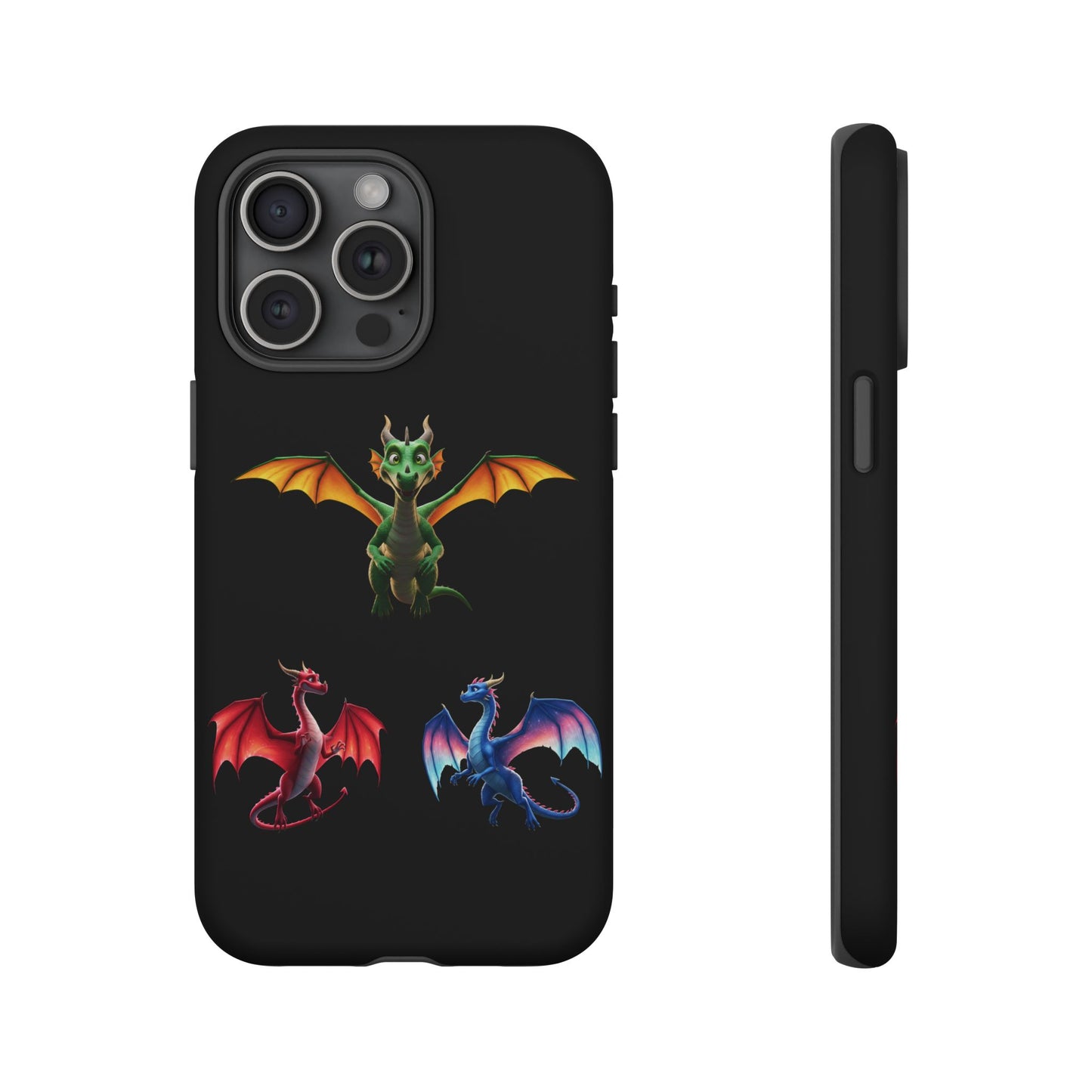 Vibrant Fantasy Dragon iPhone Case - Tough Armor Cover for iPhone 15/14/13 - Colorful Mythical Wings Gift for Dragon Lovers