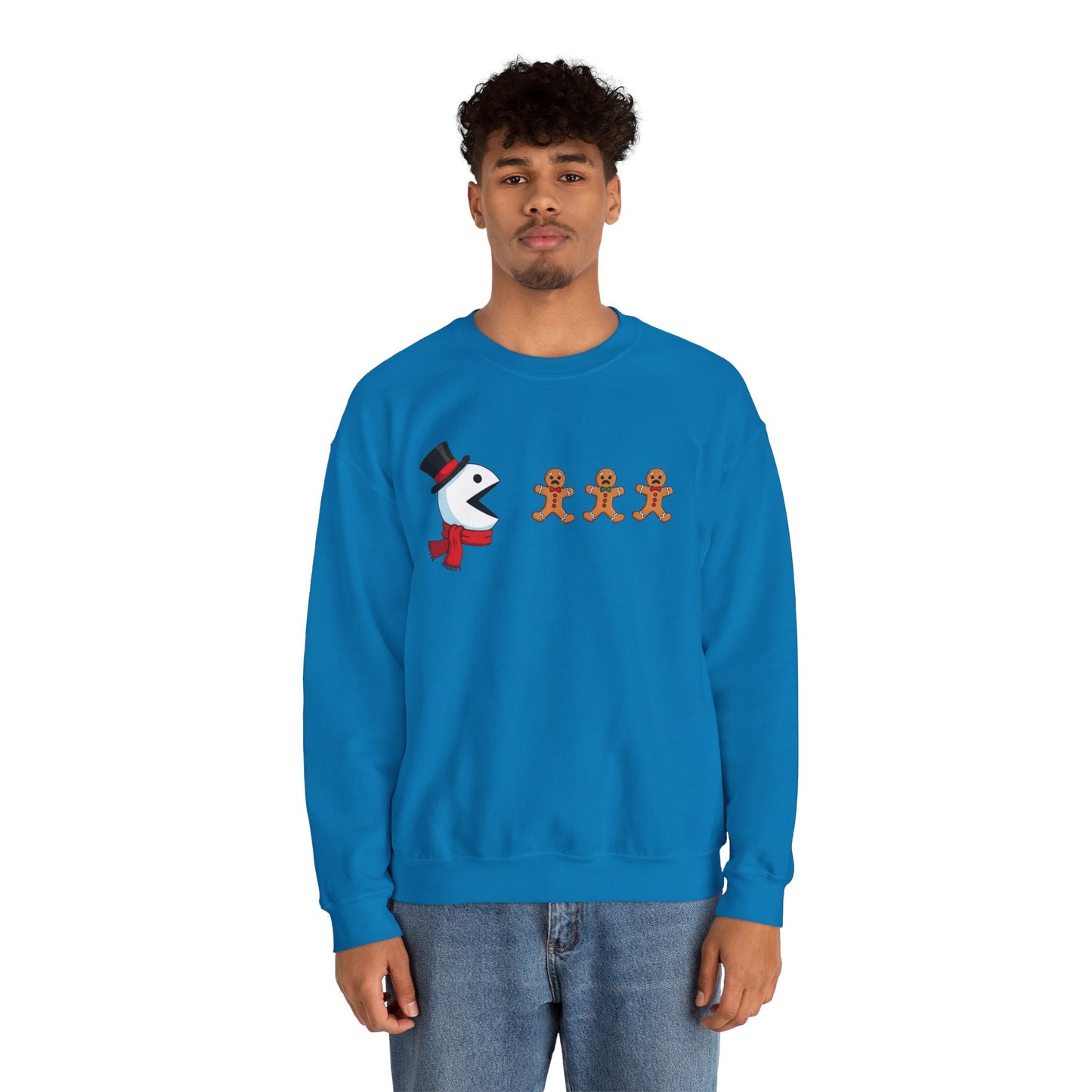 Funny Snowman And Gingerbread Sweatshirt, Cute Christmas Crewneck, Holiday Winter Sweater, Festive Graphic Pullover For Men And Women