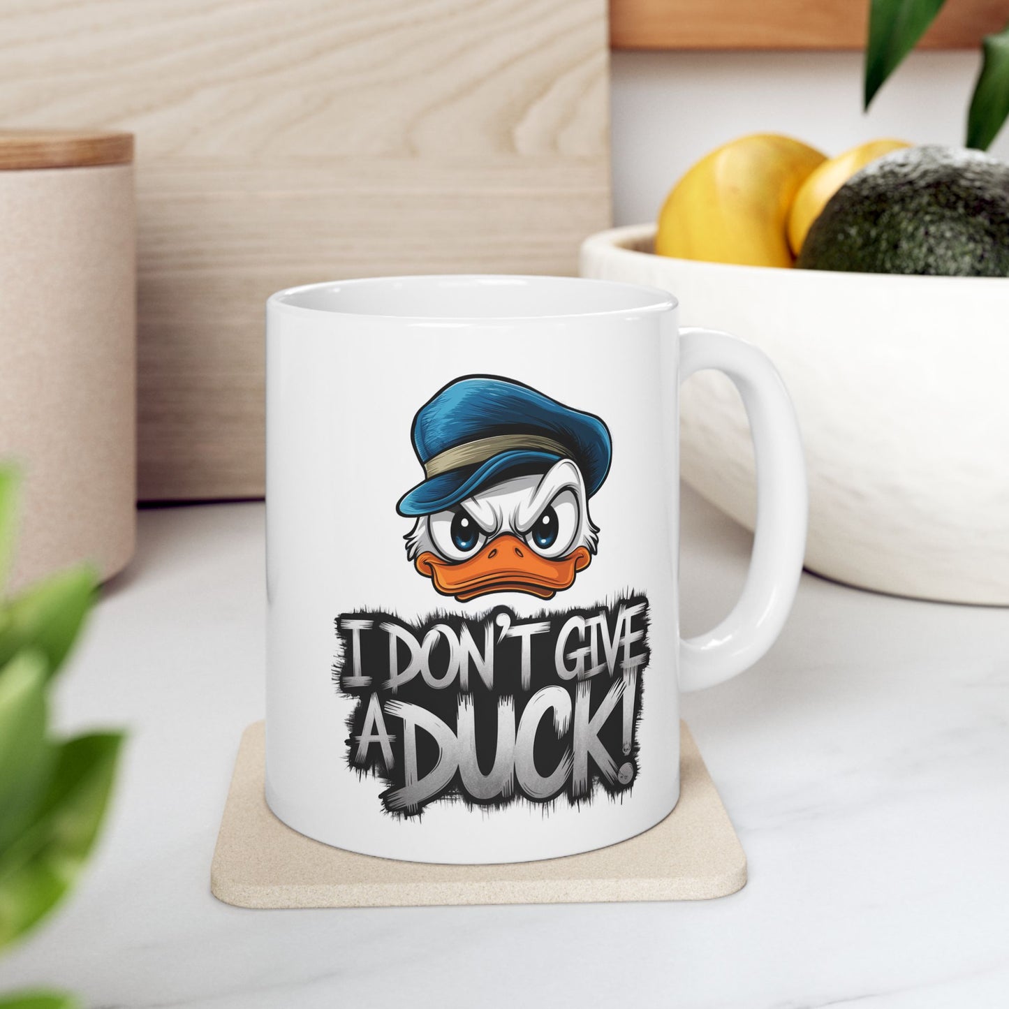 I Don’t Give a Duck Mug | Sassy Duck Coffee Cup | Funny Pun Gift | Adult Humor Mug | Bold Cartoon Animal Drinkware | 11oz & 15oz