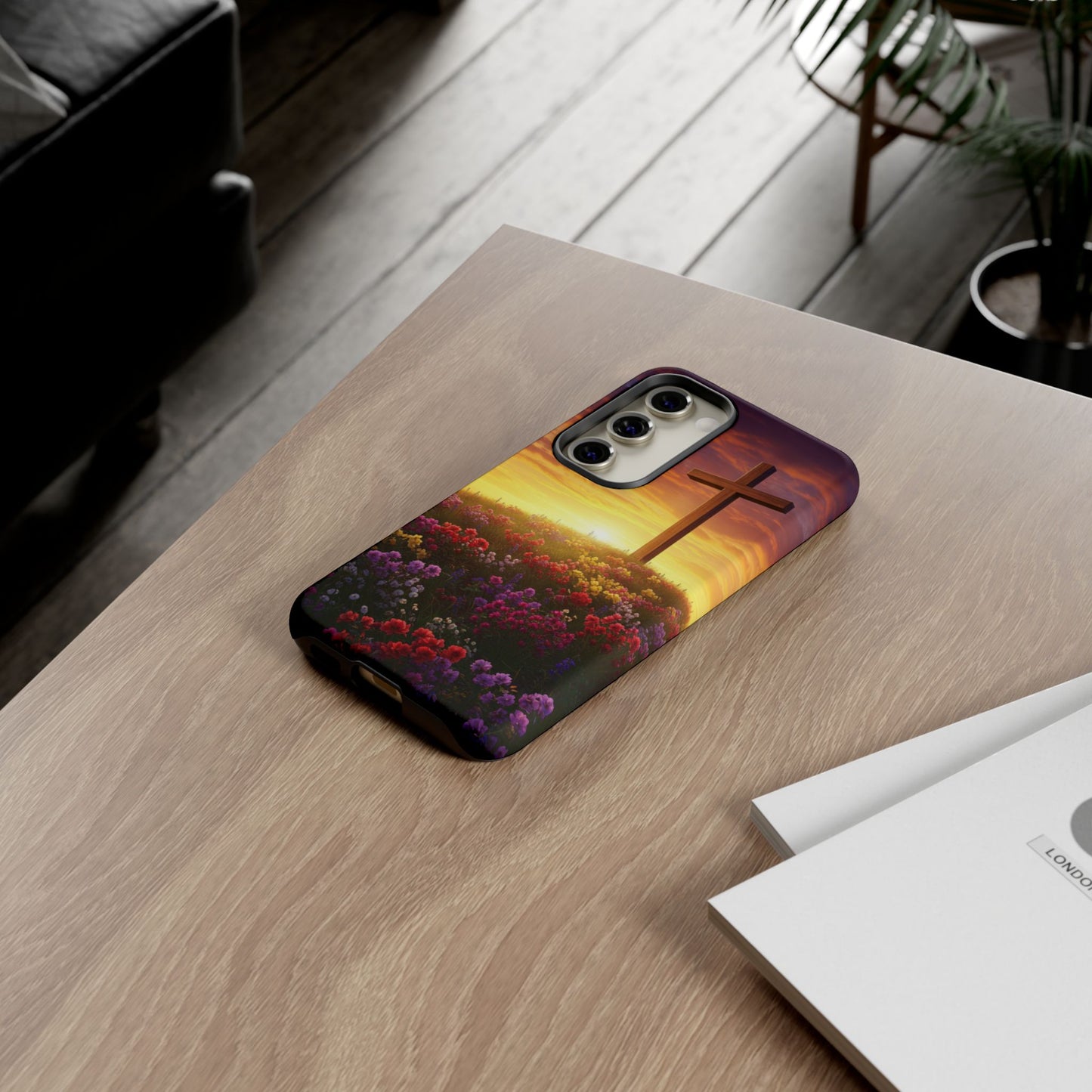 Samsung Phone Case Cross on a Hill Painting Christian Phone Case Cross Samsung Case