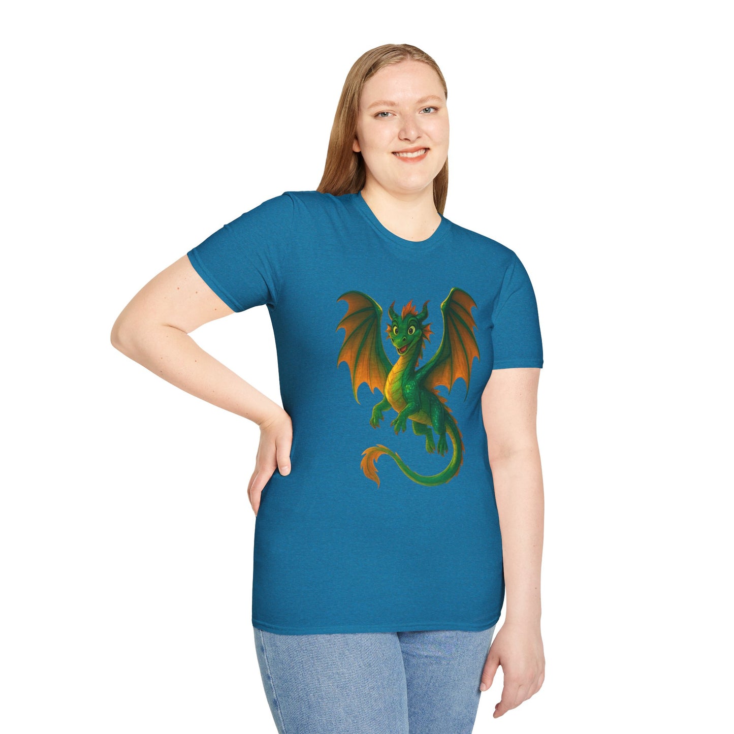 Green Dragon Fantasy T-Shirt | Unisex Mythical Creature Tee | DnD Gamer Gift | Cool Dragon Shirt | Magic RPG Nerdy Graphic Tee
