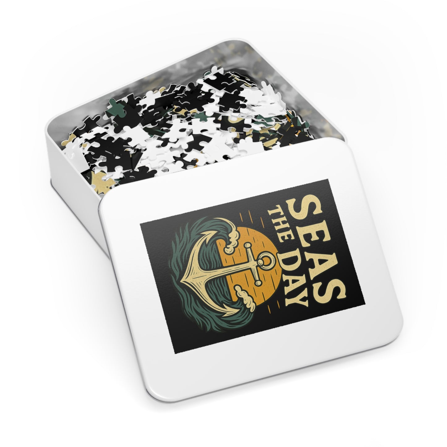 Seas the Day Puzzle – Nautical Jigsaw Puzzle with Anchor Design, Ocean Quote Gift for Puzzle Fans & Coastal Decor Lovers