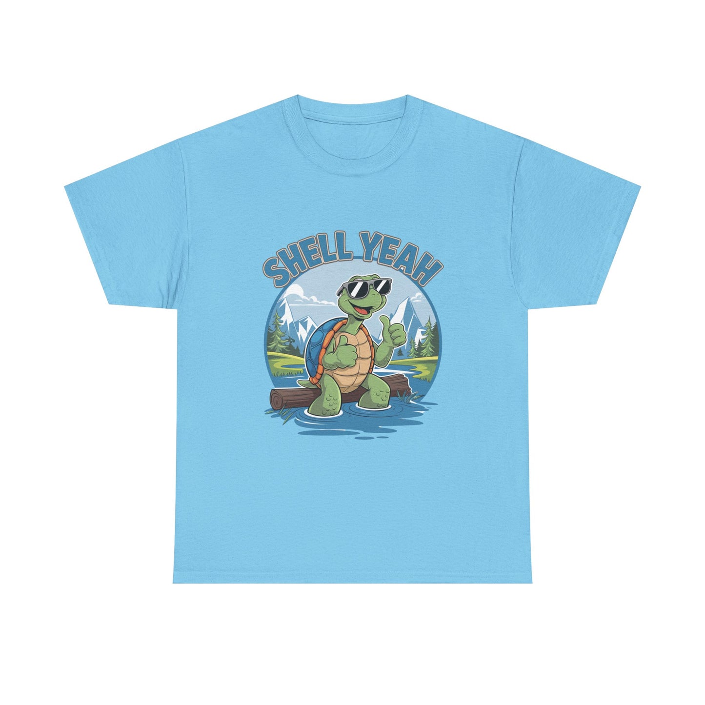 SHELL YEAH Turtle T-Shirt | Funny Cute Turtle Nature Graphic Tee | Handmade Animal Lover Gift | Eco Outdoor Adventure Shirt