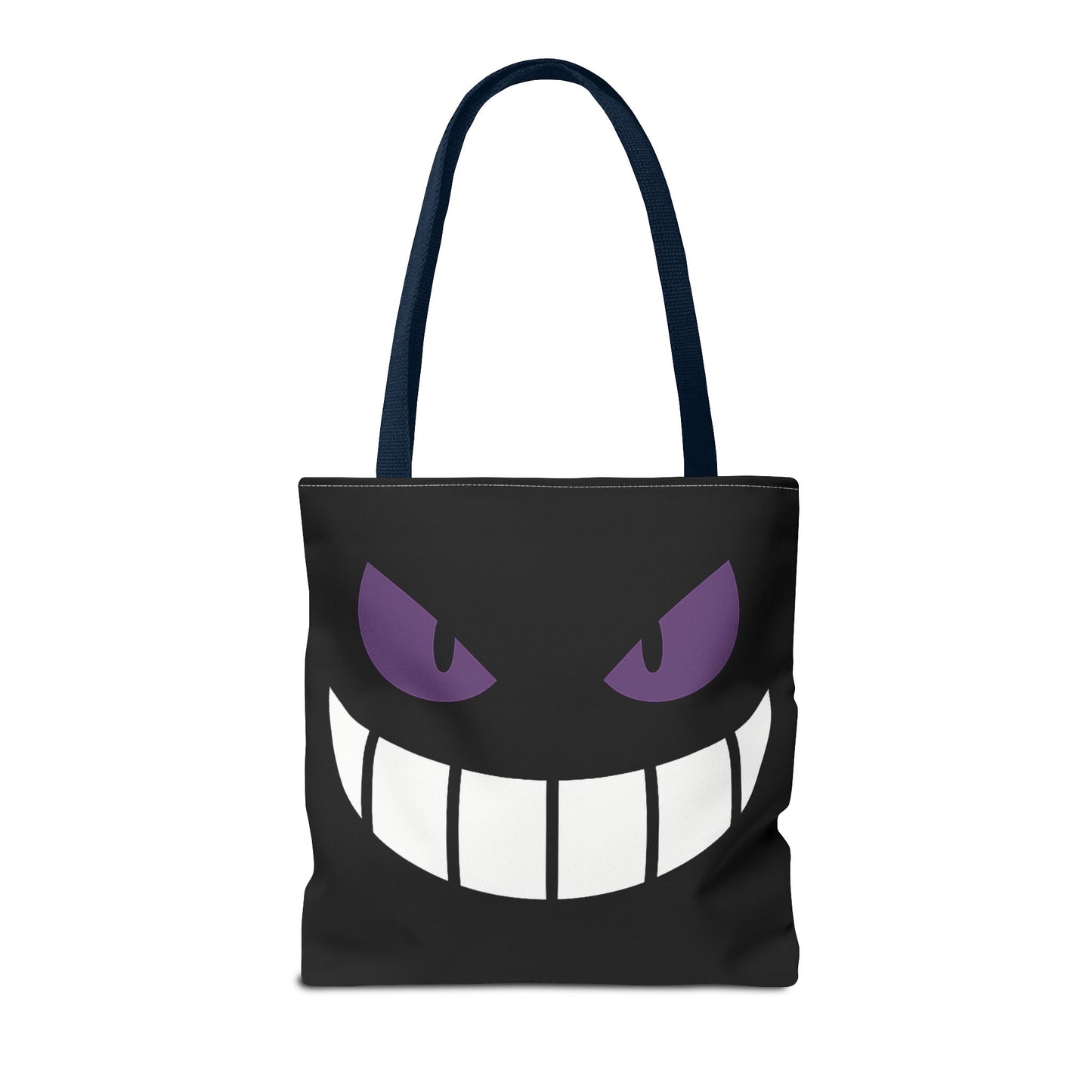 Evil Grin Tote Bag, Spooky Purple Eyes Reusable Shopping Bag, Creepy Cute Halloween Tote, Gothic Horror Canvas Bag, Gamer Room Accessory