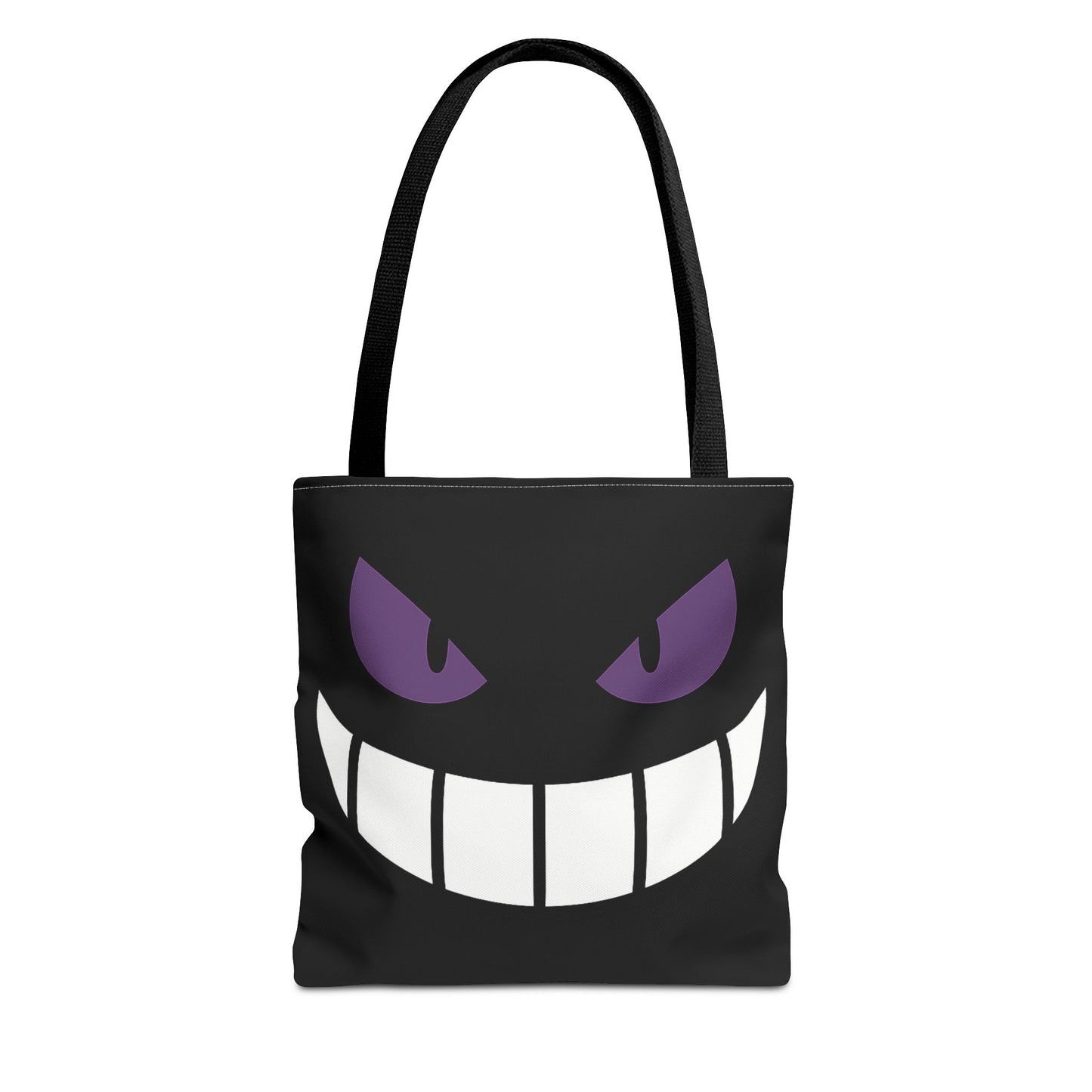 Evil Grin Tote Bag, Spooky Purple Eyes Reusable Shopping Bag, Creepy Cute Halloween Tote, Gothic Horror Canvas Bag, Gamer Room Accessory