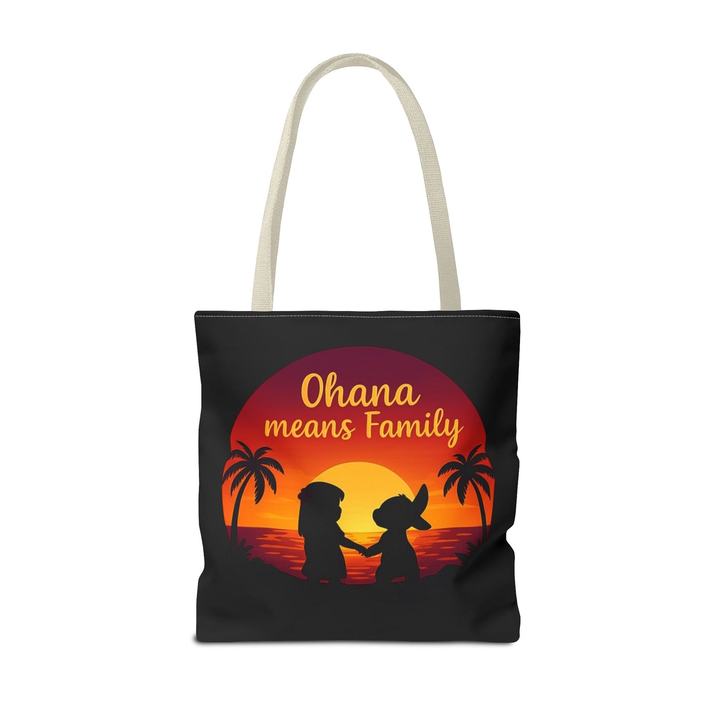 Ohana Means Family Tote Bag – Lilo and Stitch Inspired Bag, Hawaiian Quote, Disney Aesthetic Gift, Reusable Grocery or Beach Bag