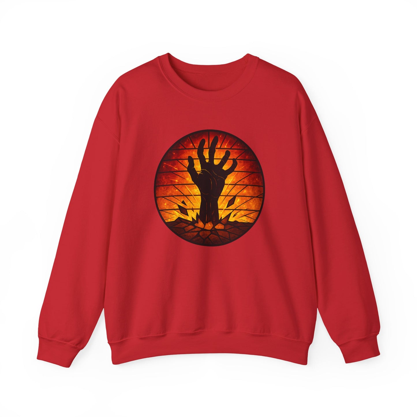 Zombie Hand Sweatshirt, Creepy Rising Hand Crewneck, Halloween Graveyard Sweatshirt, Spooky Hand Emerging, Gothic Horror Sweater