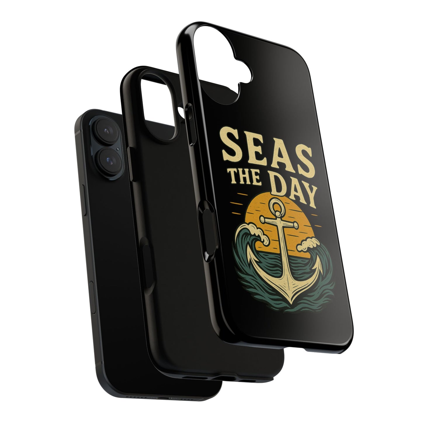 Seas the Day iPhone Case – Nautical Anchor Phone Cover – Ocean Pun Gift – Beach Lover iPhone Accessory – Summer Adventure Phone Case