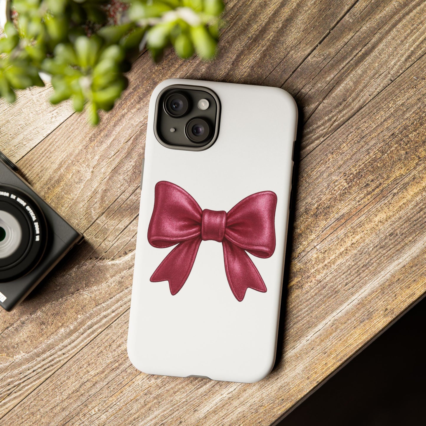 Pink Bow iPhone Case – Cute Girly Phone Cover – Glossy Ribbon Coquette Case – Soft Girl Aesthetic Accessory – Gift for Her iPhone