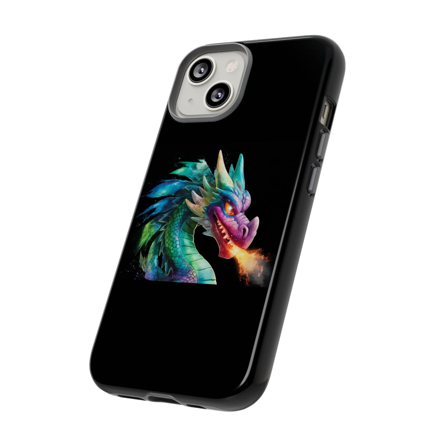 Dragon iPhone Case - Fantasy Fire-Breathing Art Protective Cover - Bookish Dark Academia Aesthetic Gift for Teens and Adults