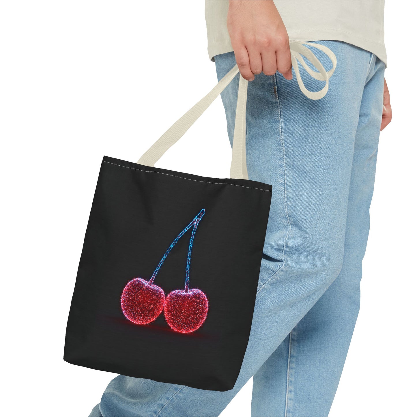 Sparkling Cherry Tote Bag Reusable Bag Shopping Bag Cherry Bag Reusable Tote