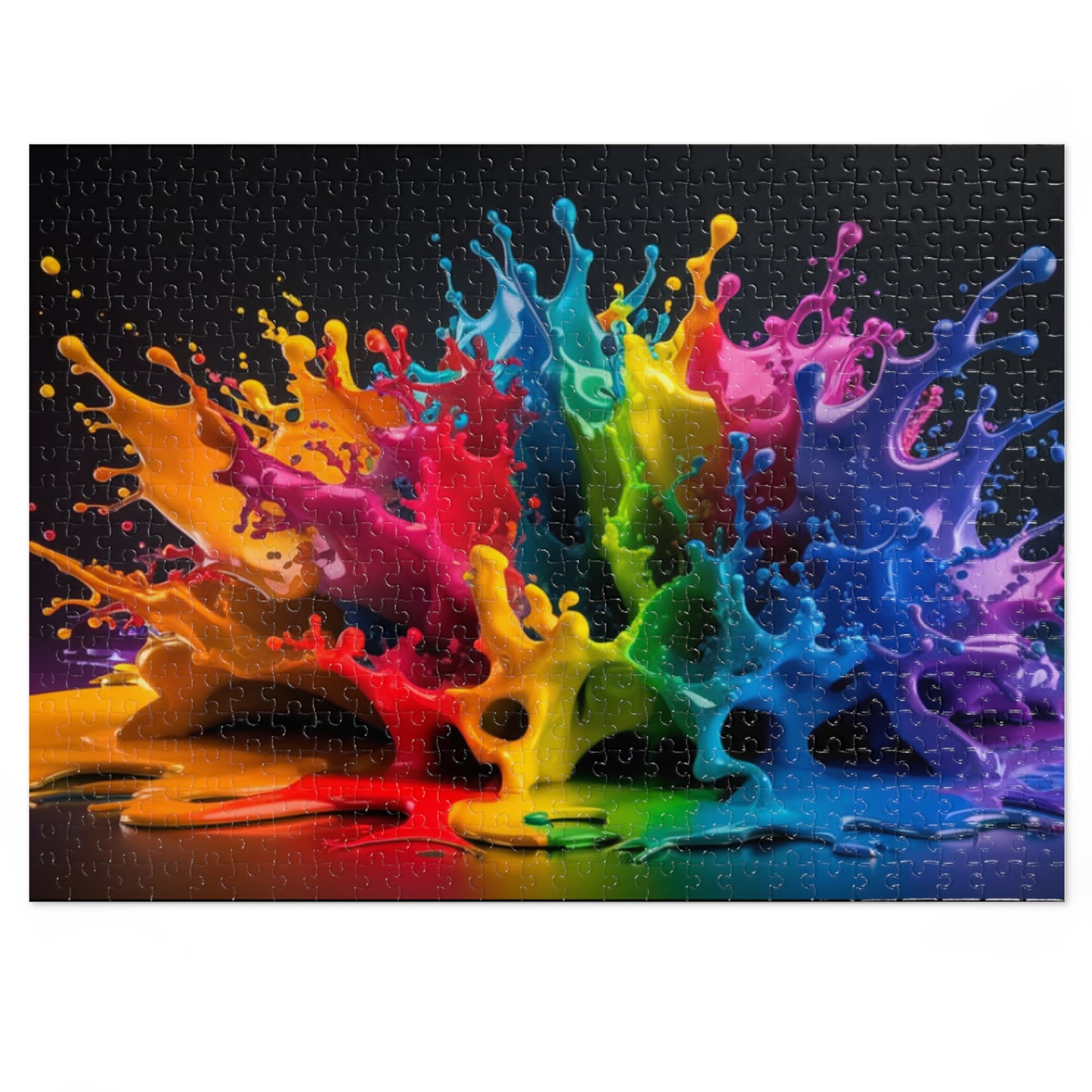 Vibrant Splash Jigsaw Puzzle with Tin - Colorful Pieces for Family Fun