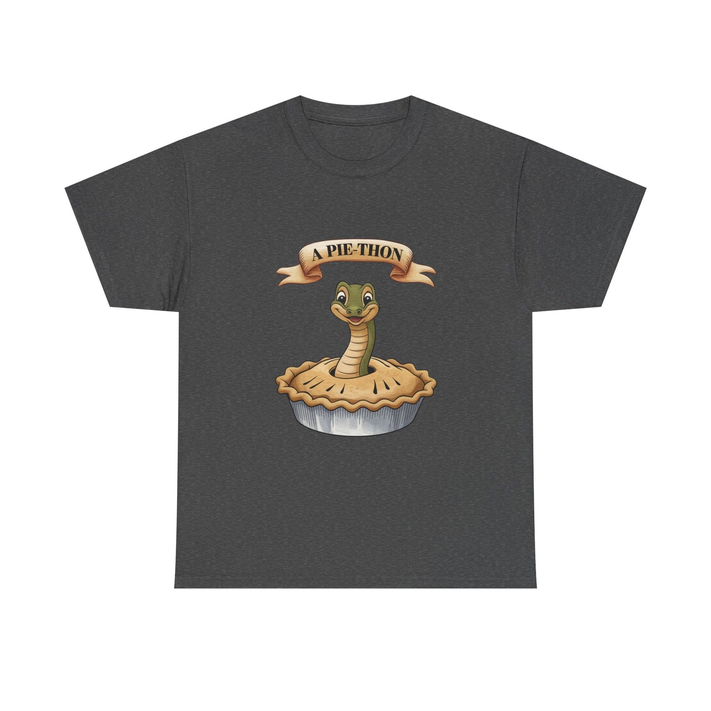 A Pie-Thon Funny Snake Pun Shirt – Cute Animal Joke T-Shirt – Quirky Graphic Tee for Pun Lovers, Reptile Fans, and Unique Gift Ideas