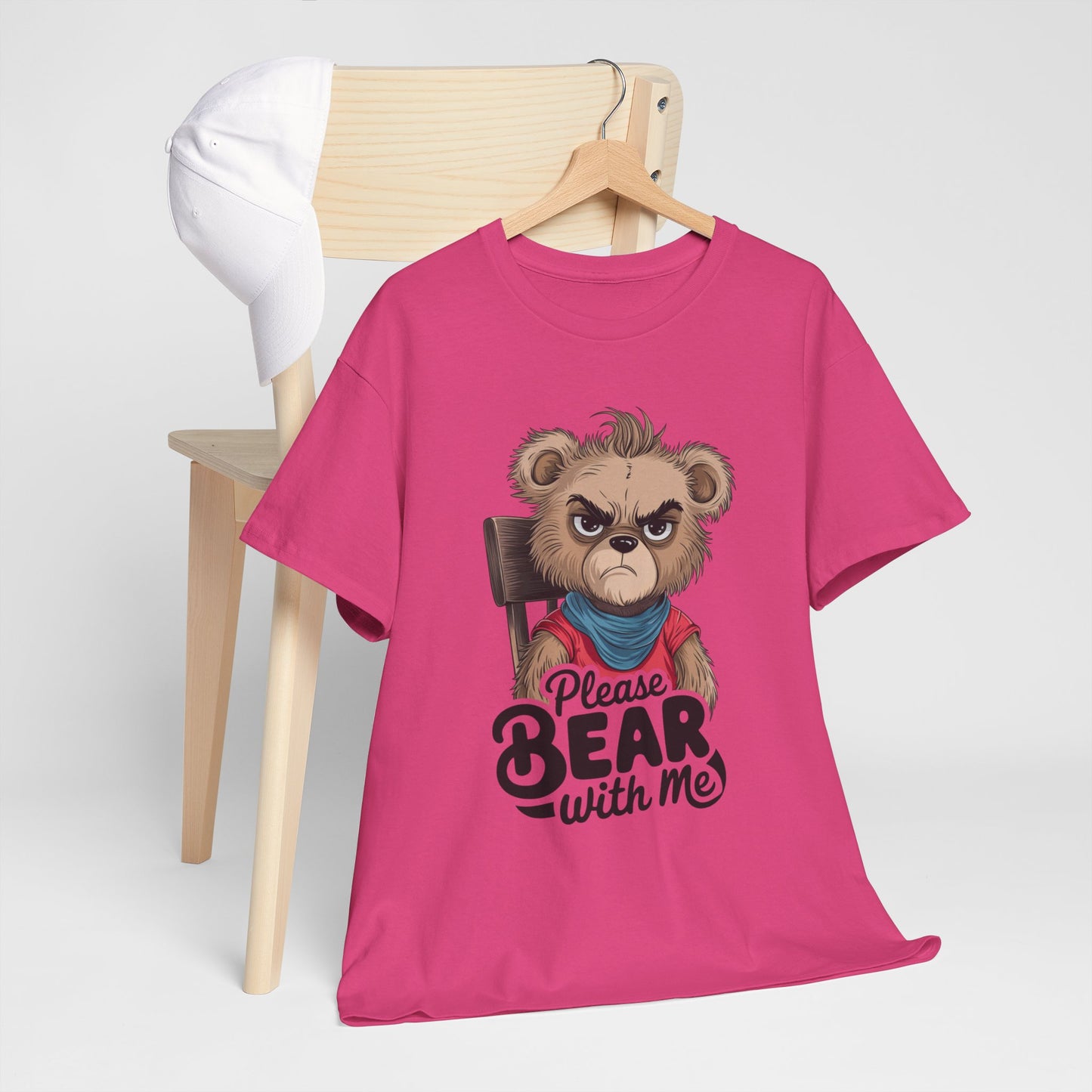 Grumpy Bear Graphic Tee – Please Bear With Me Shirt – Funny Animal T‑shirt – Sarcastic Humor Gift – Cute Bear Meme Art Tee