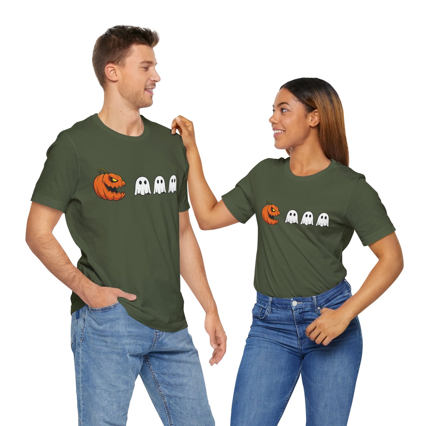 Pumpkin Pac-Man Shirt, Halloween Arcade Tee, Pumpkin Chase Ghosts Tee, Retro Gaming Halloween, Spooky Season Shirt, Vintage Game Pumpkin Top