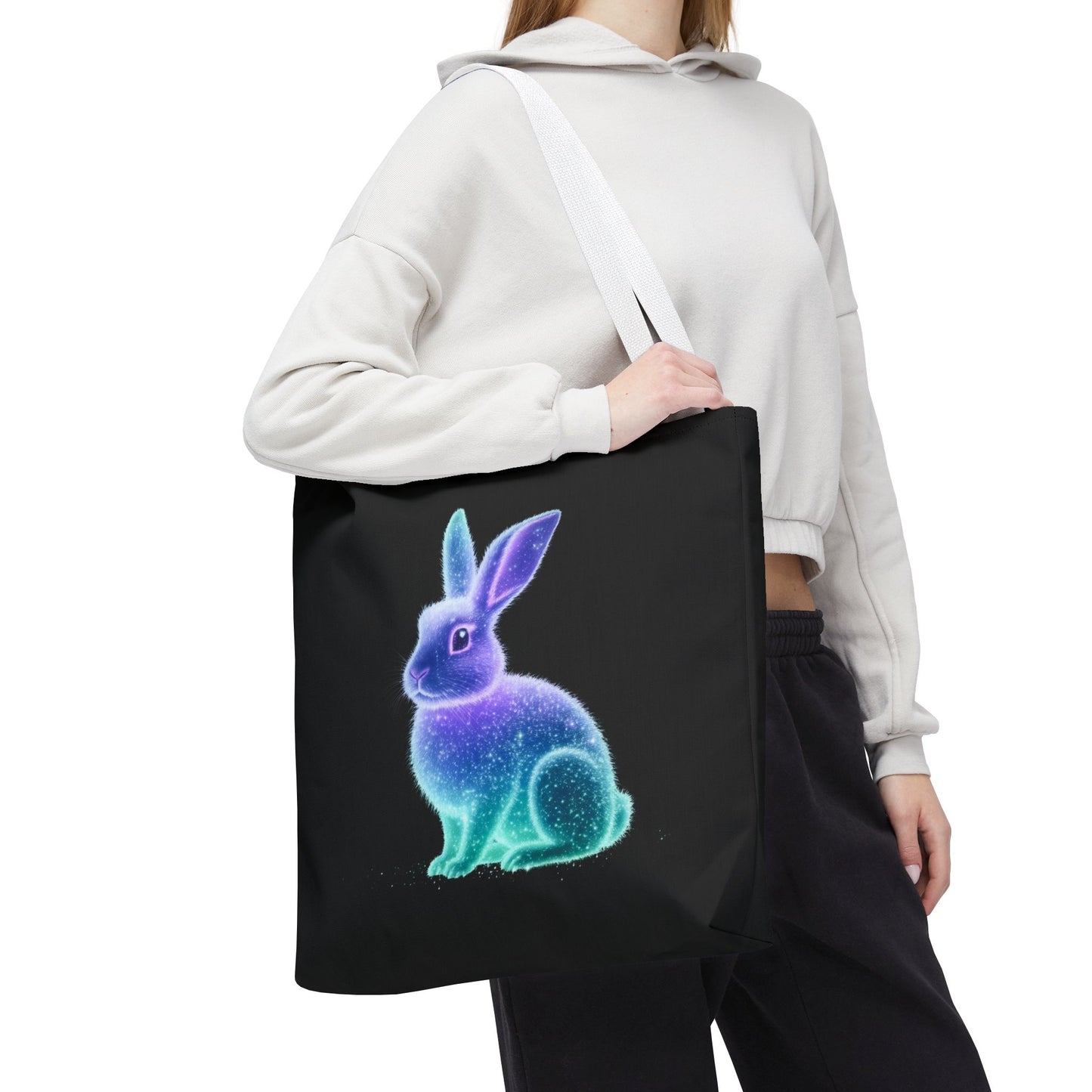 Bioluminescent Easter Bunny Tote Bag Easter Bag Easter Tote Reusable Shopping Bag